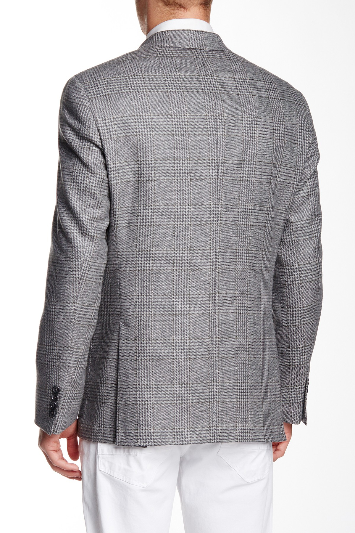 Notch Collar Light Grey Button Detail Coat Notch Collar Light Grey Button Detail Coat